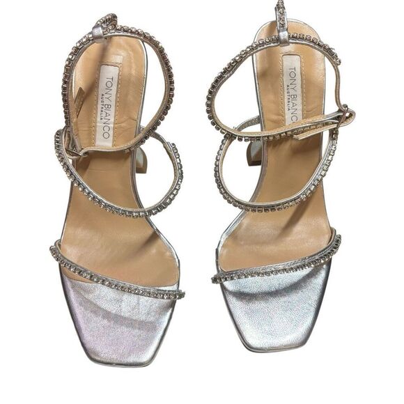 Tony Bianco Shy Heels with Rhinestone Encrusted Straps NWB Size 6 - Picture 1 of 8